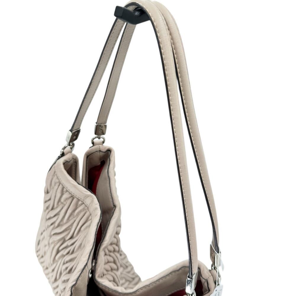 COACH Madison Phoebe Gathered Twist Leather Shoulder Bag Taupe/Beige 25260 - Picture 11 of 12